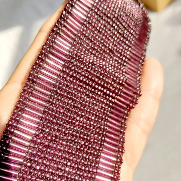 Hand Beaded Cuff Bracelet purple - Picture 4 of 5